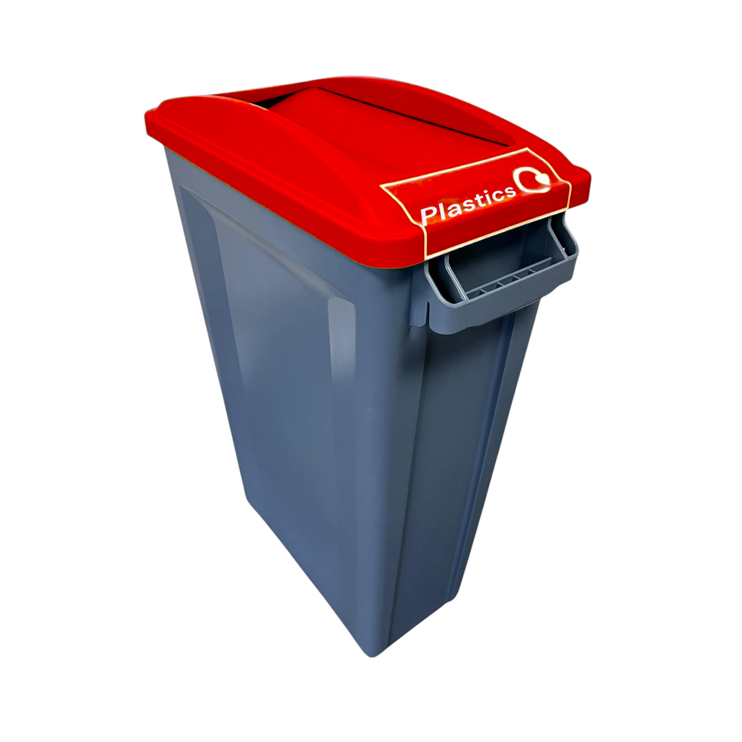 60 Litre Slim Bin, Grey Base & Red Swing Lid - Premium Recycling Bin from Chabrias Ltd - Just £74.99! Shop now at Chabrias Ltd