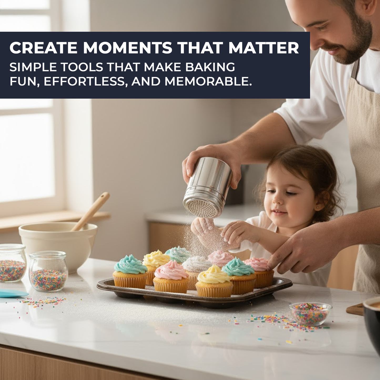 10oz Stainless Steel Flour & Sugar Dredger with Handle and Perforated Lid - Premium Kitchen from Chabrias Ltd - Just £7.99! Shop now at Chabrias Ltd