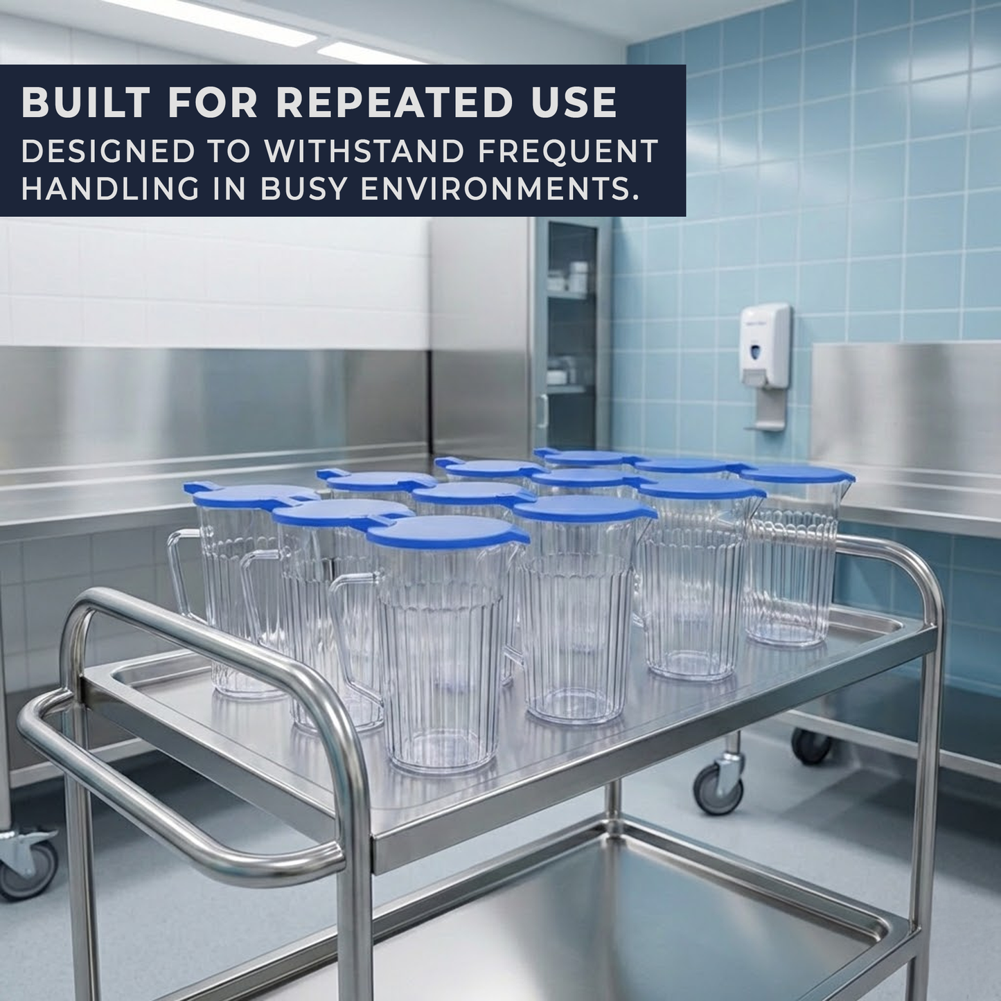 polycarbonate water jug 1400ml open lid spout detail antibacterial lid controlled pouring spill resistance