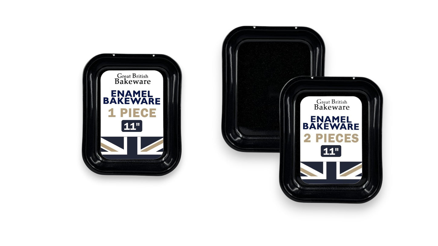 28cm Vitreous Enamel Roasting Tray – Small – Great British Bakeware - Premium Home from Chabrias Ltd - Just £8.99! Shop now at Chabrias Ltd