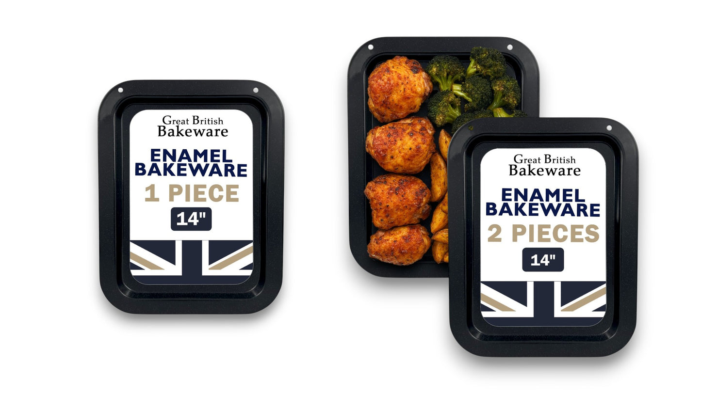 Vitreous Enamel Oven Tray, 36cm (2 piece) - Premium Home from Chabrias Ltd - Just £18.99! Shop now at Chabrias Ltd