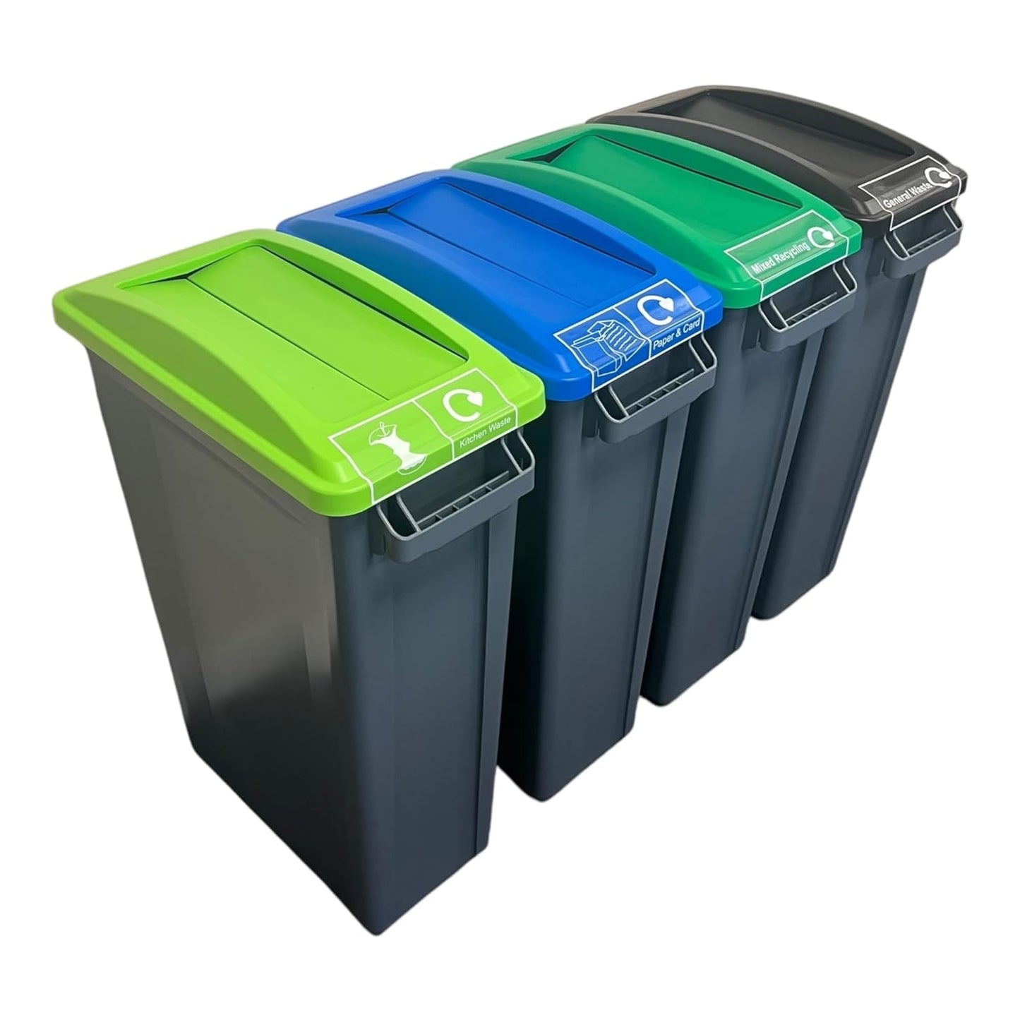 60 Litre Slim Bin, Grey Base & Lime Swing Lid - Premium Recycling Bin from Chabrias Ltd - Just £74.99! Shop now at Chabrias Ltd