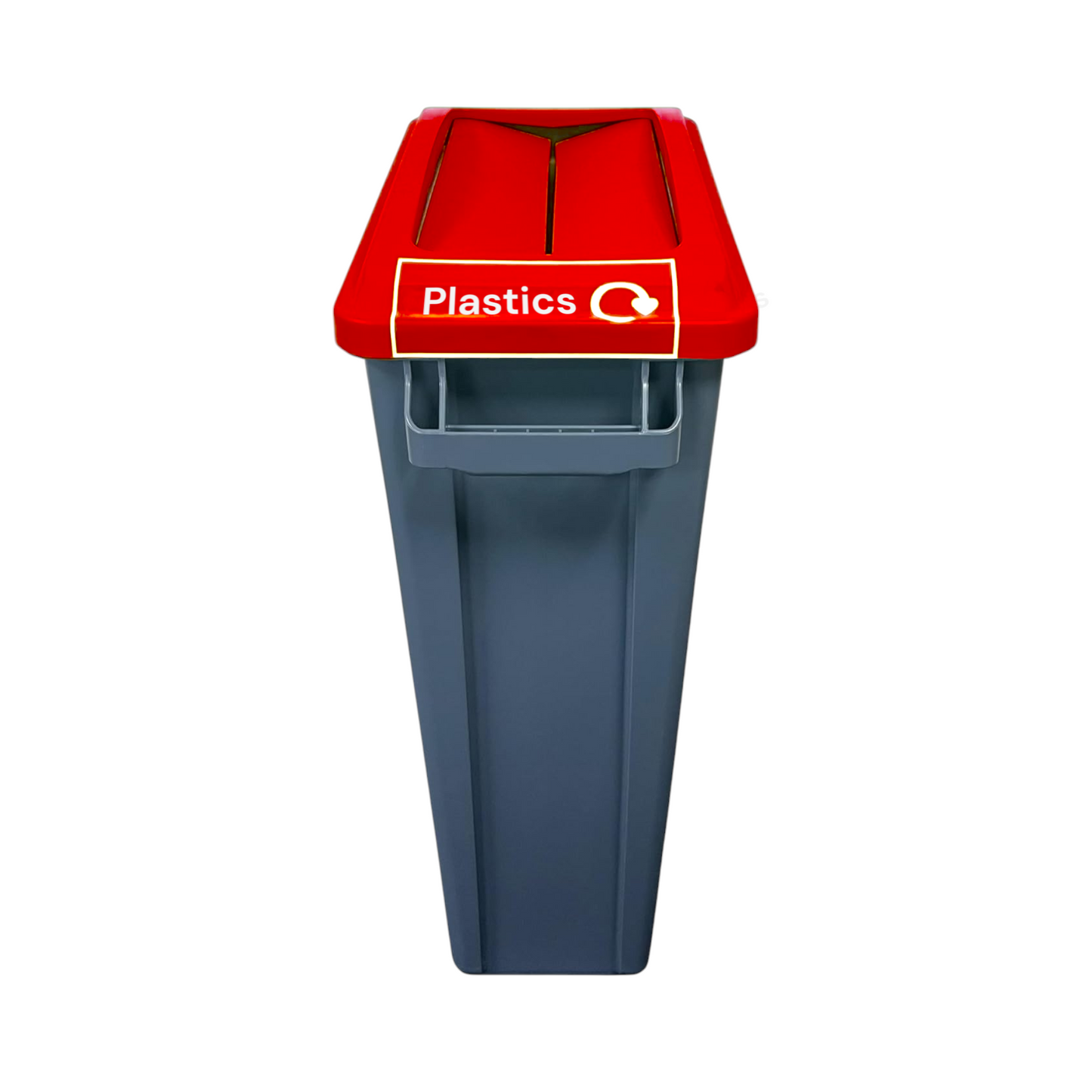 60 Litre Slim Bin, Grey Base & Red Swing Lid - Premium Recycling Bin from Chabrias Ltd - Just £74.99! Shop now at Chabrias Ltd