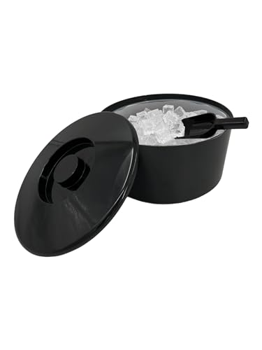 10 Litre Plastic Ice Bucket With Lid & Removable Draining Liner Black - Premium Home from Chabrias Ltd - Just £18.99! Shop now at Chabrias Ltd