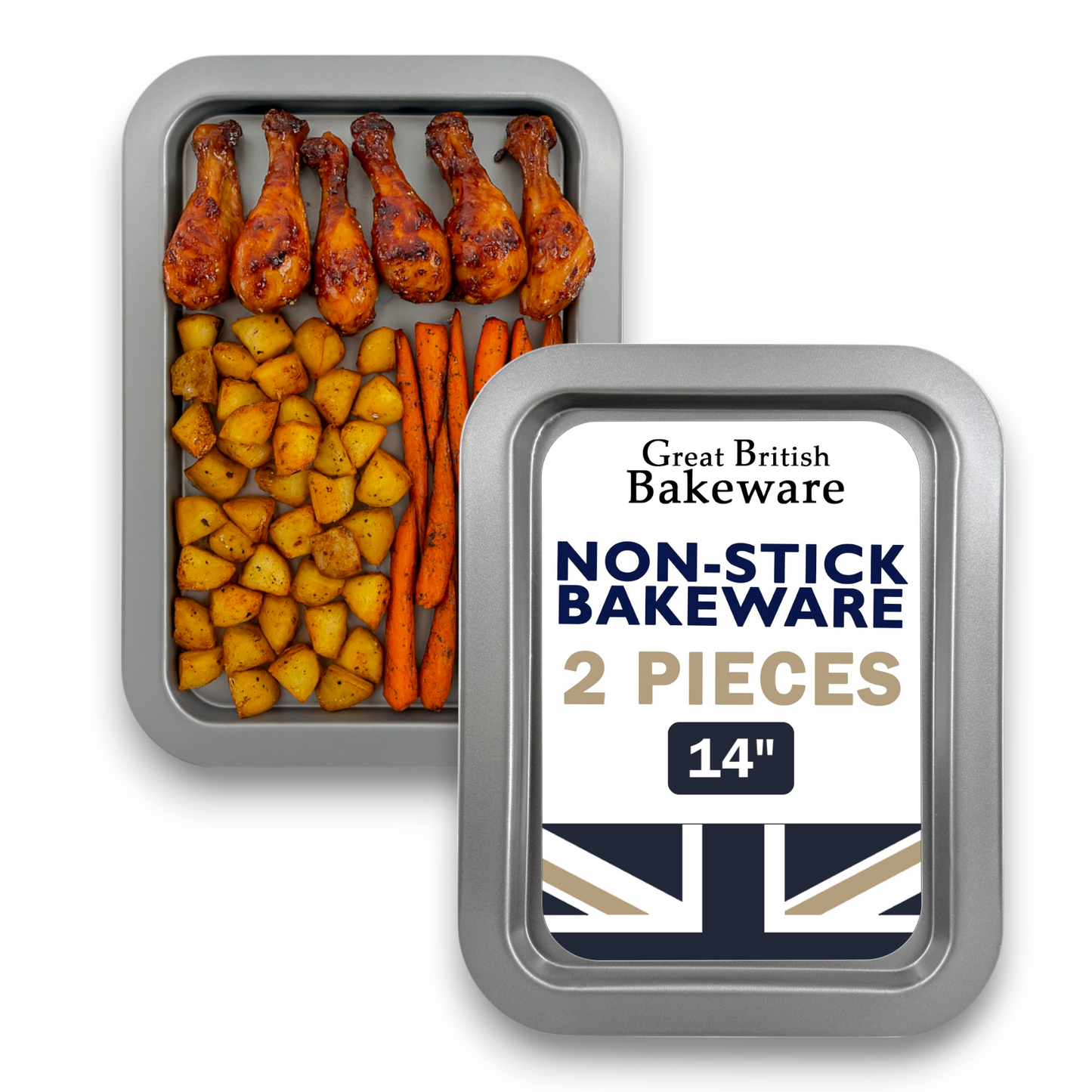 Non-Stick Oven Baking Tray, 36cm (2 Piece) - Premium Kitchen from Chabrias Ltd - Just £12.99! Shop now at Chabrias Ltd