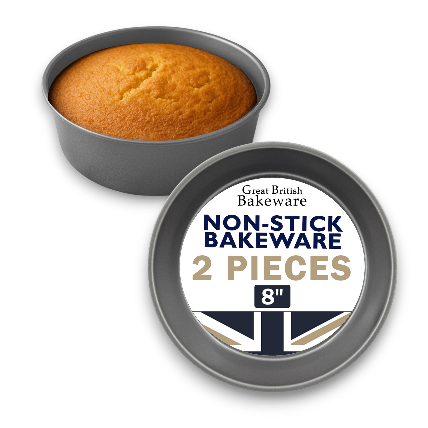 Non-Stick Round Cake Tin, Deep 20cm (2 piece) - Premium Kitchen from Chabrias Ltd - Just £10.99! Shop now at Chabrias Ltd