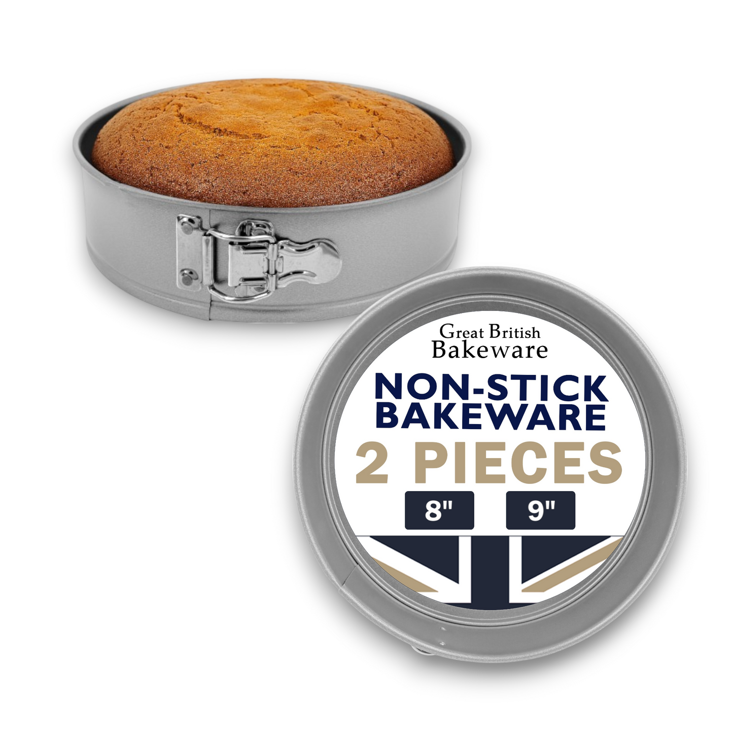Non-Stick Springform Sandwich Cake Tin Set, 20 & 23cm - Premium Kitchen from Chabrias Ltd - Just £14.99! Shop now at Chabrias Ltd