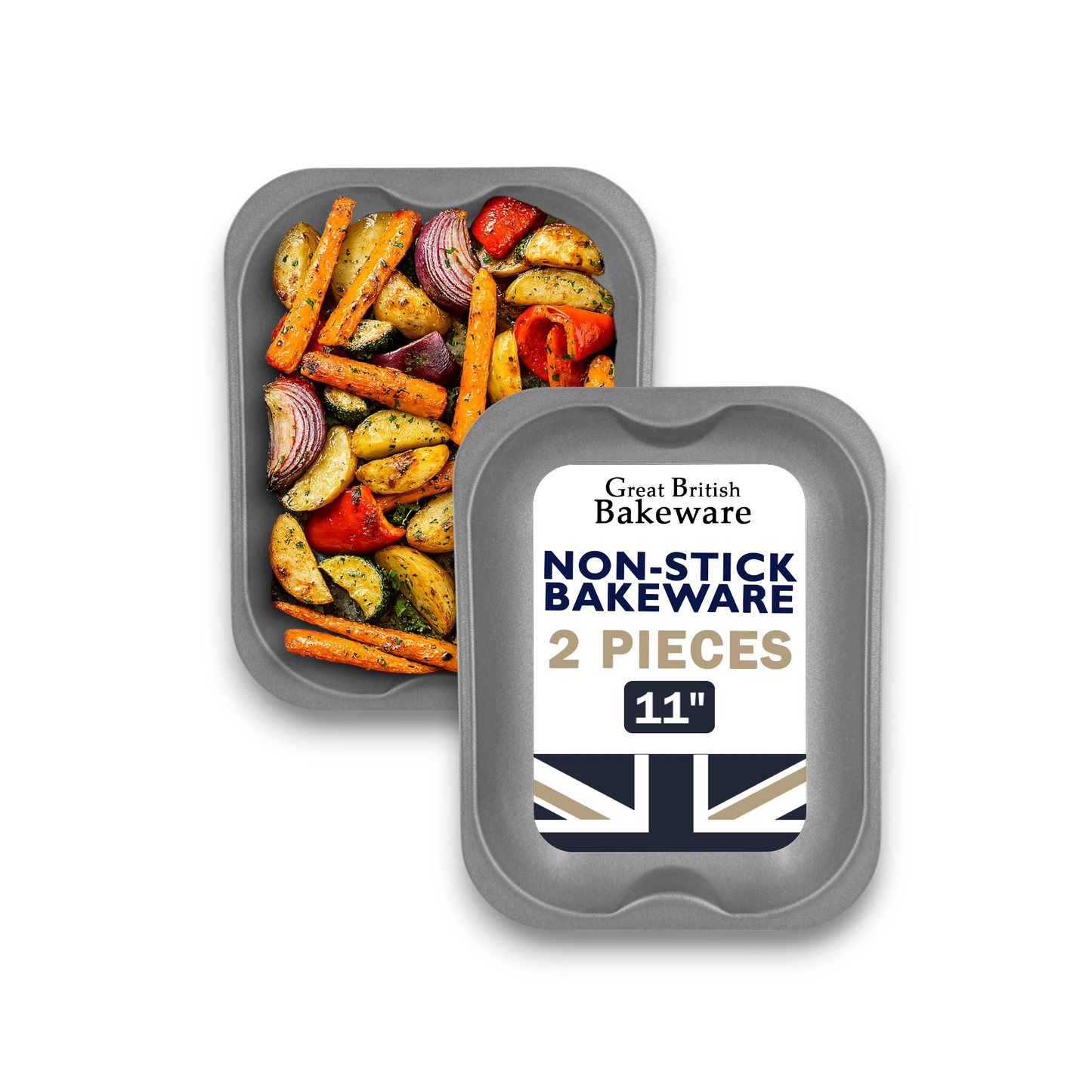 Non-Stick Roasting Baking Tray Small, 28cm (2 piece) - Premium Kitchen from Chabrias Ltd - Just £13.99! Shop now at Chabrias Ltd