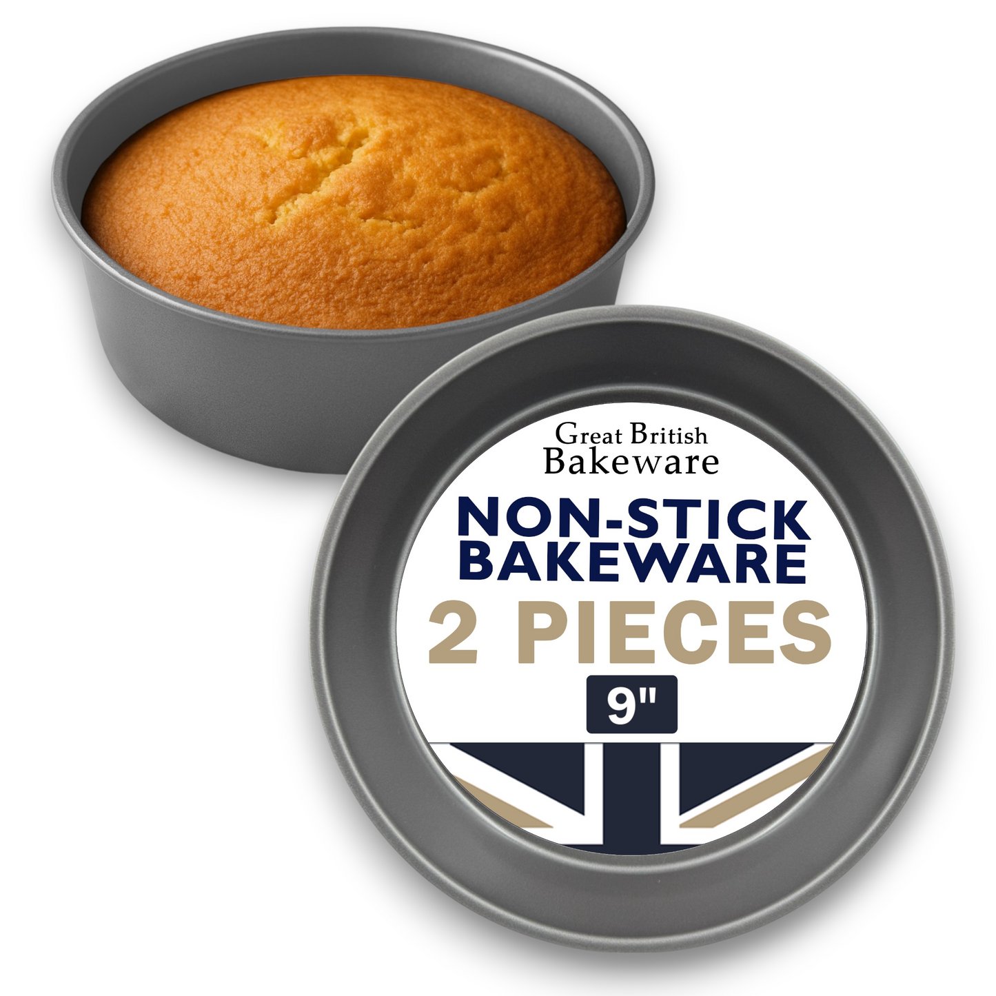 Non-Stick Round Cake Tin, Deep 23cm (2 piece) - Premium Kitchen from Chabrias Ltd - Just £11.99! Shop now at Chabrias Ltd