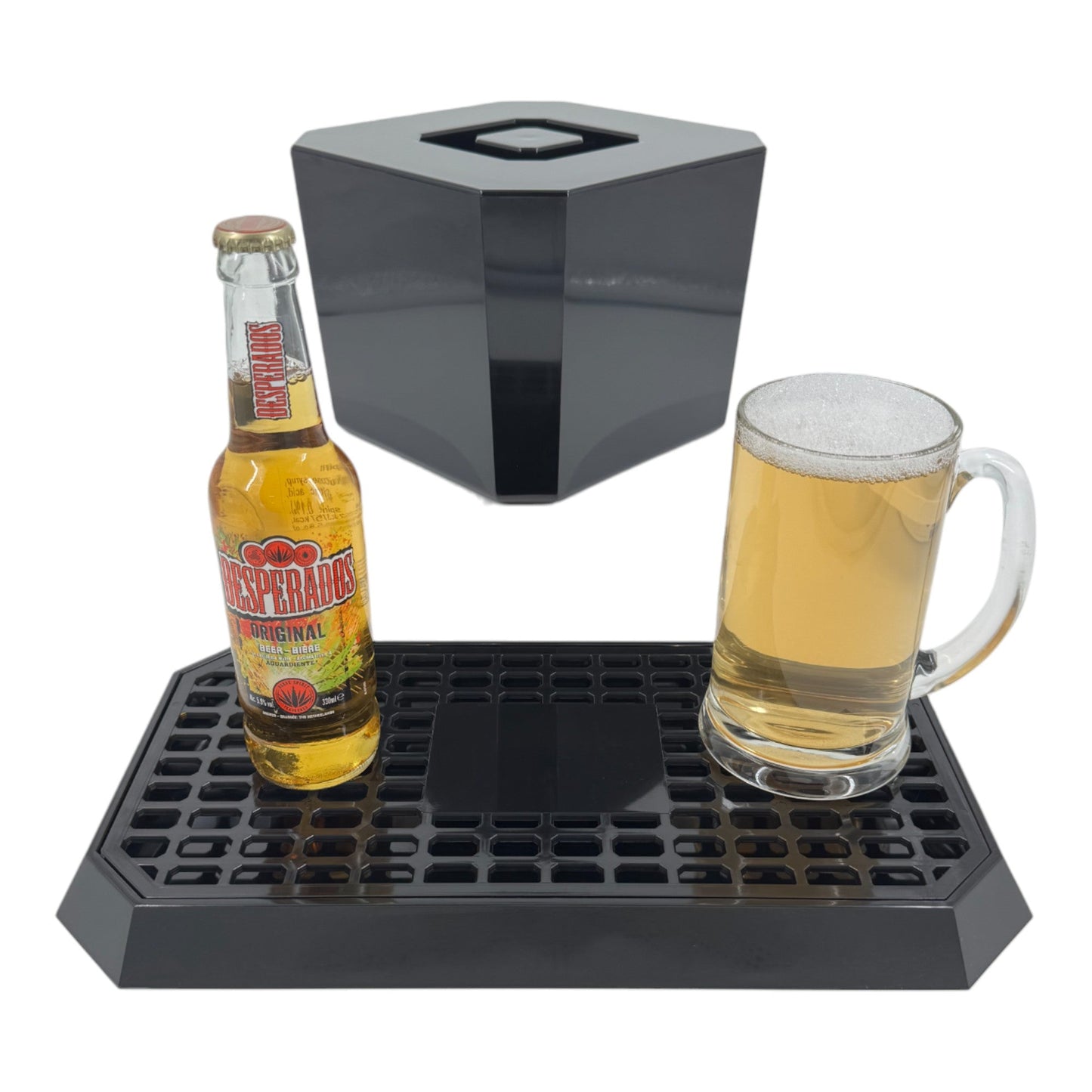 Octagonal Plastic Ice Bucket & Drip Tray Black - Premium Home from Chabrias Ltd - Just £19.99! Shop now at Chabrias Ltd