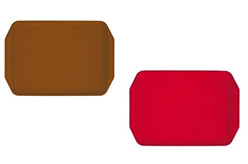 Brown Thermoplastic Rectangle Tray Serving Food Drinks Plastic Lightweight 17" x 12" - Premium Home from Chabrias Ltd - Just £5.69! Shop now at Chabrias Ltd