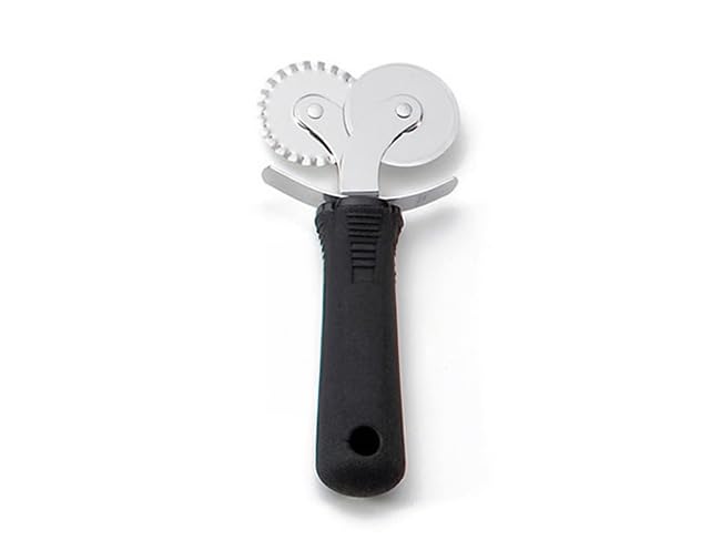 Firm Grip Double Pastry Cutter - 2-in-1 Tool for Pastry Shaping, Crimping, and Pizza Cutting - Premium Kitchen from Chabrias Ltd - Just £5.69! Shop now at Chabrias Ltd