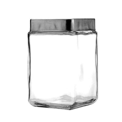 Anchor Hocking 1.5 Litre. Stackable Glass Jar with Brushed Aluminum Lid by Chabrias Ltd - Premium Home from Anchor Hocking - Just £12.34! Shop now at Chabrias Ltd