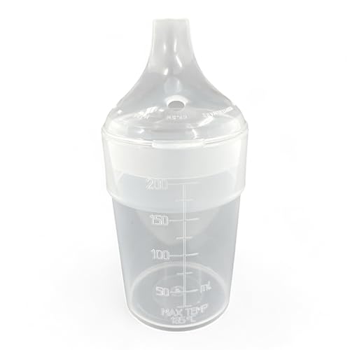 Chabrias Ltd 2 Pack Clear, Wide Spout, Feeding Beakers 200ml with Graduated Measurements in ML and Max Temperature, Spill-Proof, Dishwasher and Microwave Safe, Care Homes, Carers, Reusable UK Made - Premium Kitchen from Chabrias Ltd - Just £8.54! Shop now at Chabrias Ltd