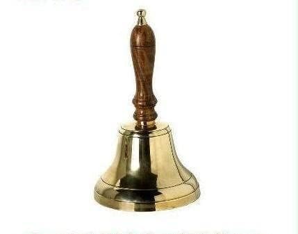 Chabrias Ltd Traditional Large Solid Brass School Hand Bell with Split Ring Attachment Dinner Bell Reception Bell School Bell Last Orders Bell Library Bell Fire Bell Christmas Bell - Premium Furniture from Chabrias Ltd - Just £16.77! Shop now at Chabrias Ltd