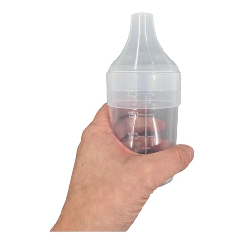 Chabrias Ltd 2 Pack Clear, Wide Spout, Feeding Beakers 200ml with Graduated Measurements in ML and Max Temperature, Spill-Proof, Dishwasher and Microwave Safe, Care Homes, Carers, Reusable UK Made - Premium Kitchen from Chabrias Ltd - Just £8.54! Shop now at Chabrias Ltd