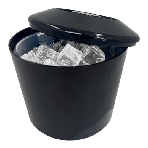 4 Litre Round Plastic Ice Bucket With Lid Double Walled Insulation Black - Premium Barware from Chabrias Ltd - Just £13.29! Shop now at Chabrias Ltd