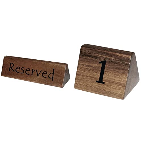 Wooden Reserved Sign/Menu Holder Gripper Cafe Restaurant Tableware 10pc - Premium BISS from Chabrias Ltd - Just £18.99! Shop now at Chabrias Ltd