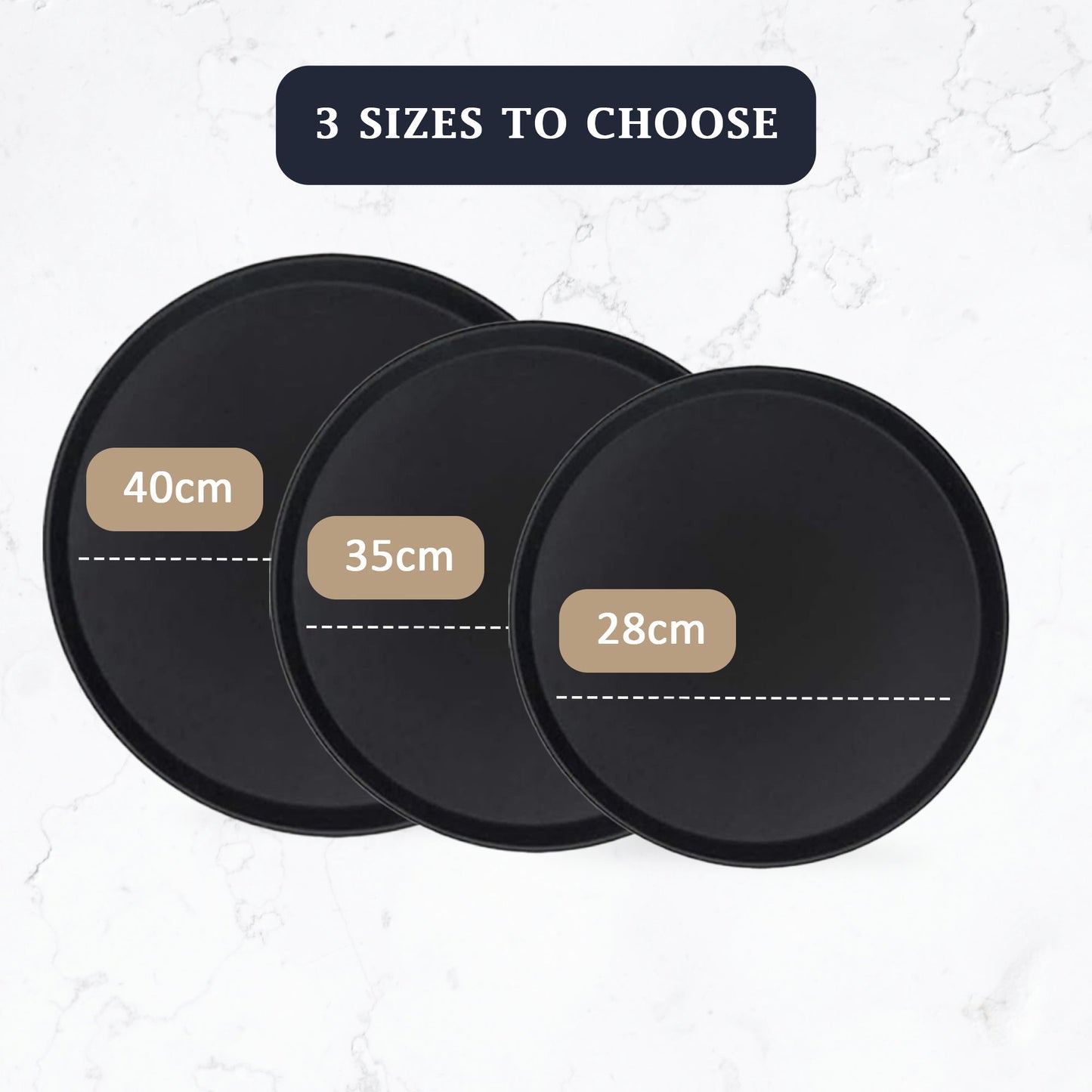 Round Grip Tray Black, 11 Inch - Premium from Chabrias Ltd - Just £5.99! Shop now at Chabrias Ltd