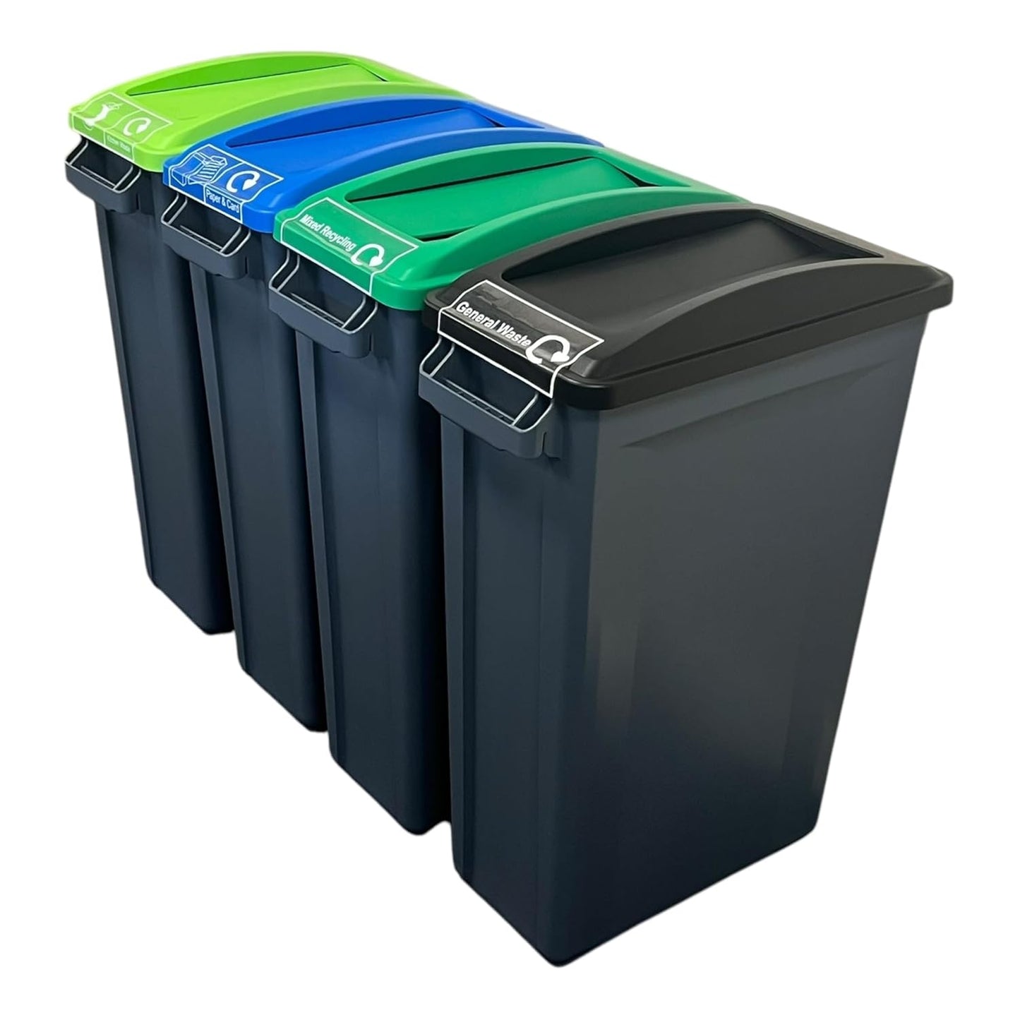 60 Litre Slim Bin, Grey Base & Lime Swing Lid - Premium Recycling Bin from Chabrias Ltd - Just £74.99! Shop now at Chabrias Ltd