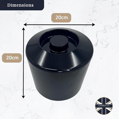 4 Litre Round Plastic Ice Bucket With Lid Double Walled Insulation Black - Premium Barware from Chabrias Ltd - Just £13.29! Shop now at Chabrias Ltd