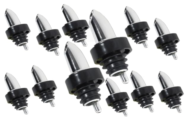 Free Flow Pourer, Chrome, With Collar, Medium Flow (x12) - Premium Home from Chabrias Ltd - Just £8.99! Shop now at Chabrias Ltd