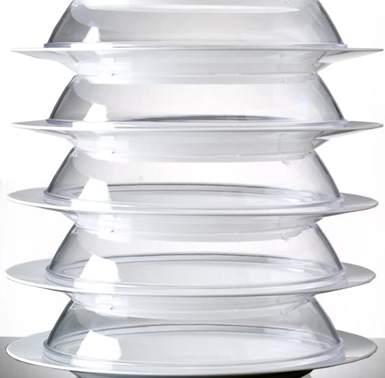 Chabrias Ltd Polycarbonate 2 in 1 Plate Ring, 40 mm H x 215 mm Stackable Plate Rings for pre-Plating Food in Advance, Microwave Safe UK Make - Premium Kitchen from Chabrias Ltd - Just £5.69! Shop now at Chabrias Ltd