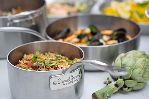 Samuel Groves Professional Grade Tri-Ply Stainless Steel Saucepan with Lid - Crafted in England for Exceptional Cooking Performance - Premium Kitchen from Samuel Groves - Just £93.10! Shop now at Chabrias Ltd