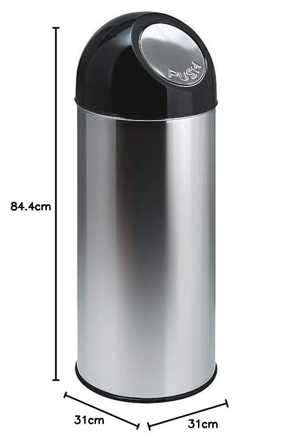 Chabrias Stainless Steel Kitchen Bin - Hygienic, Easy to Use, 55L Capacity, Push Top Lid, - Premium BISS from Chabrias Ltd - Just £42.74! Shop now at Chabrias Ltd