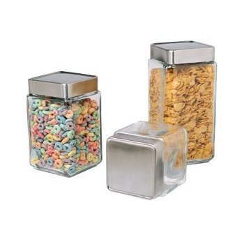 Anchor Hocking 1.5 Litre. Stackable Glass Jar with Brushed Aluminum Lid by Chabrias Ltd - Premium Home from Anchor Hocking - Just £12.34! Shop now at Chabrias Ltd