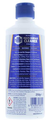 Bar Keepers Friend Original Stain Remover Powder 250g - Cleans, restores and polishes - Shifts limescale and soap scum - Suitable for a wide range of surfaces - Premium Amazon Fresh Ambient from Bar Keepers Friend - Just £4.74! Shop now at Chabrias Ltd