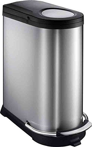 40L Single-liner Finger Proof Stainless Steel Curved Recycling Pedal Bin Soft Closing Lid - Premium Home from Chabrias Ltd - Just £66.49! Shop now at Chabrias Ltd