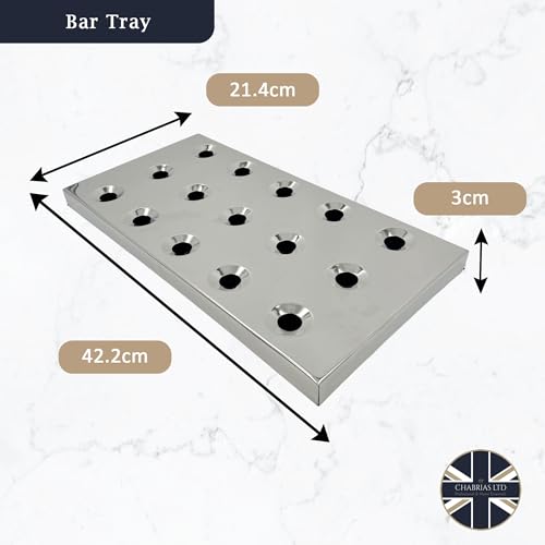 Bar Drip Tray, Rectangle, Polished Aluminium - Premium Home from Chabrias Ltd - Just £29.99! Shop now at Chabrias Ltd