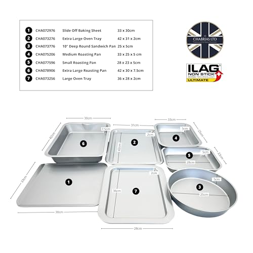 Chabrias Professional Silver Non Stick Bakeware with ILAG Ultimate Coating UK Made - Premium Kitchen from Chabrias Ltd - Just £9.49! Shop now at Chabrias Ltd