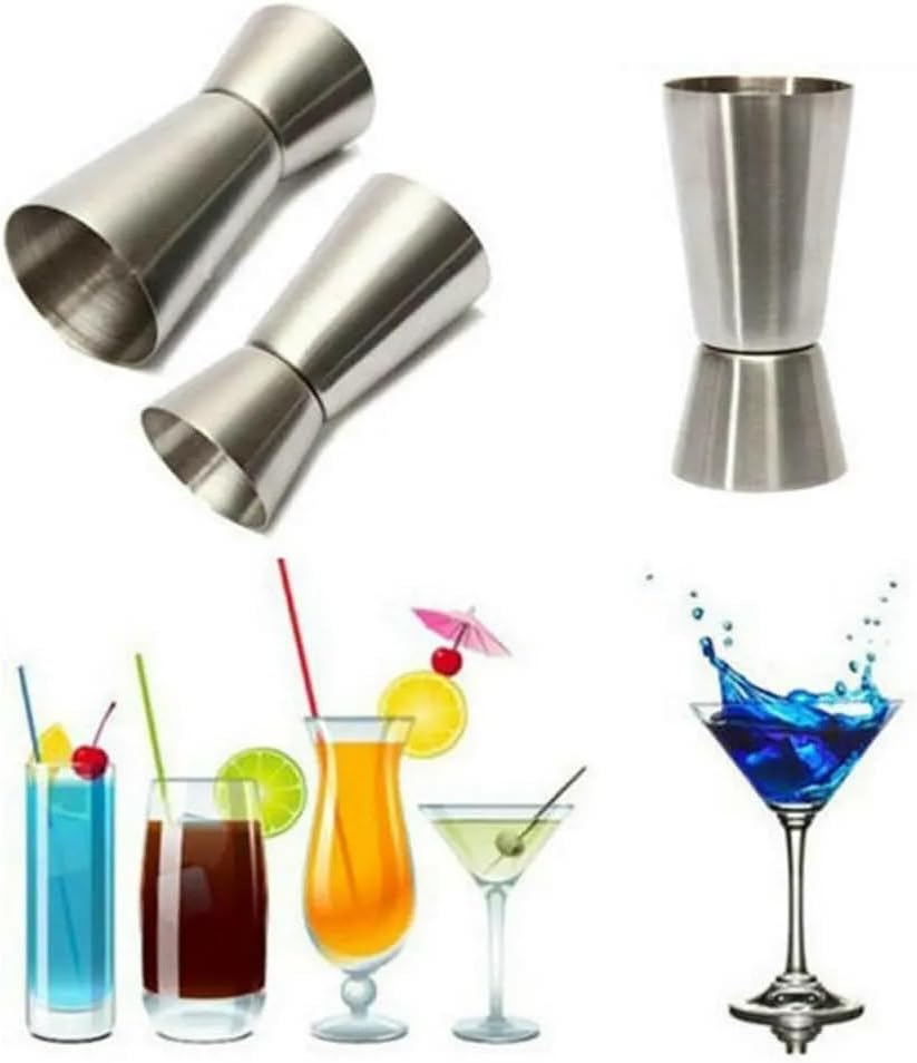 Stainless Steel 25/50ml Measure Jigger Silver (1 Piece) - Premium Barware from Chabrias Ltd - Just £5.99! Shop now at Chabrias Ltd