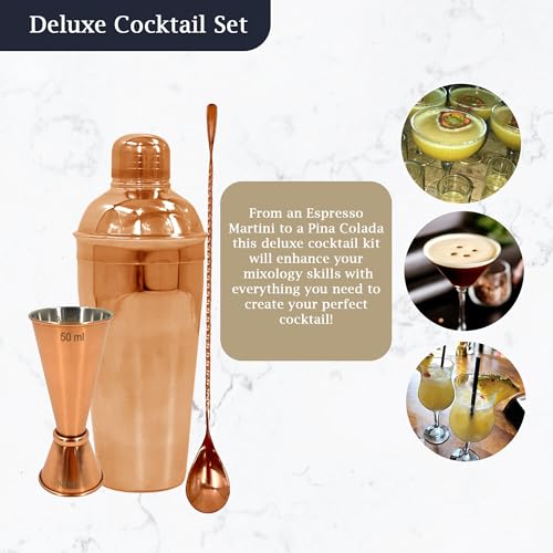 Premium Stainless Steel Cocktail Shakers Set,Cocktail Making Kit, Cocktail Set, Shaker, Jigger, Muddler, Strainer, Pourers, Mixing Spoon, Bar Blade & More - Premium Home from Chabrias Ltd - Just £9.99! Shop now at Chabrias Ltd