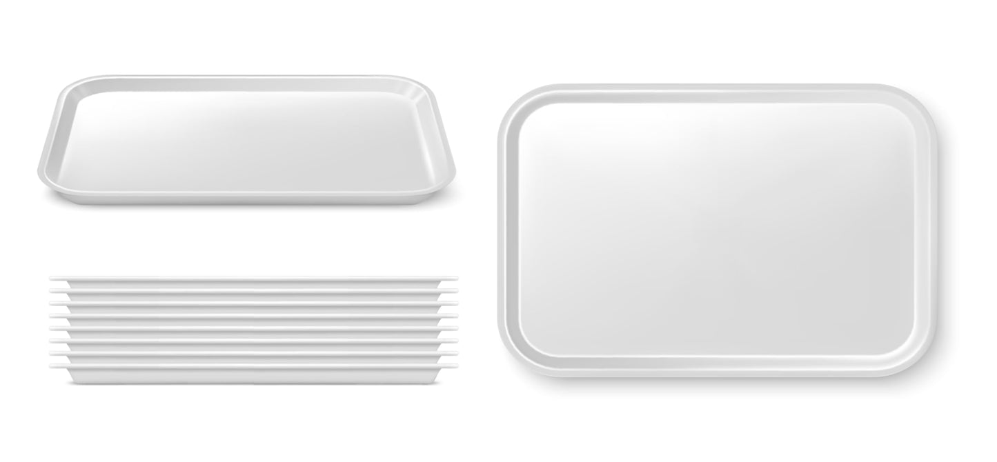 10 x Plastic Food Display Tray White ABS Food Grade, BPA Free Countertop Tray Catering Cafe, Butchers Display Tray UK Made (L 300 x W 215 mm) - Premium Home from Chabrias Ltd - Just £18.99! Shop now at Chabrias Ltd