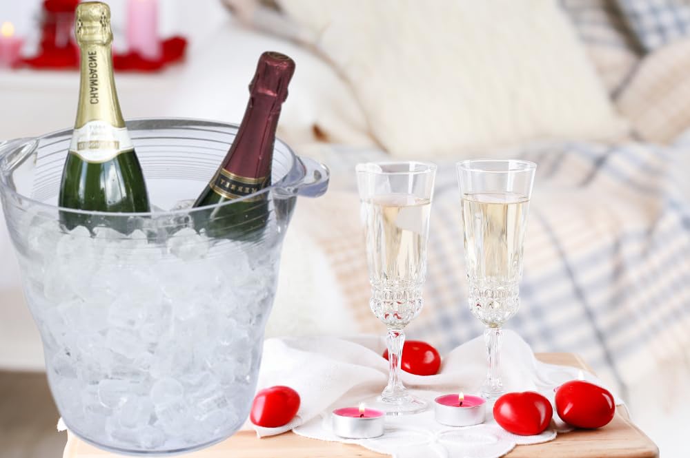 Elegant Clear Acrylic Double Wine & Champagne Cooler, 9L - Premium Ice Bucket from Chabrias Ltd - Just £11.99! Shop now at Chabrias Ltd
