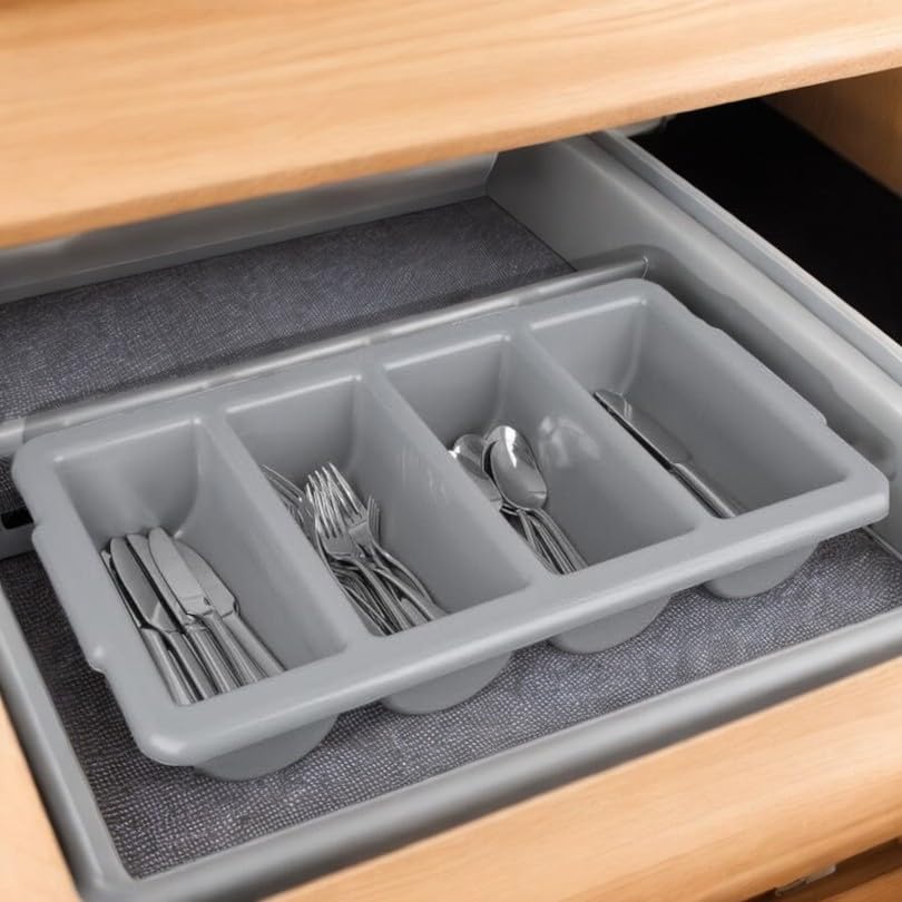 Chabrias Ltd Durable 4 Compartment GN 1/1 Cutlery Tray - Restaurant Grade, Easy-to-Clean Organizer,Efficient Kitchen Storage in Restaurants, Schools, and Commercial Use - Premium Home from Chabrias Ltd - Just £14.20! Shop now at Chabrias Ltd