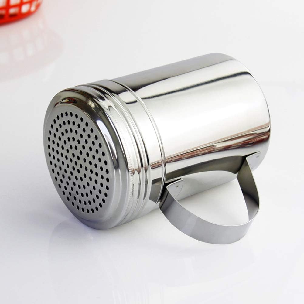 Stainless Steel 10oz Dredger Flour Shaker, With Handle Flour Sifter, Powder Shaker, Ideal for Sugar, Salt, Icing Sugar Shaker, Flour, Chocolate Shaker, Cappuccino, Cocoa, Mince Pies, Pancakes (2 Pack) - Premium Home from Chabrias Ltd - Just £9.49! Shop now at Chabrias Ltd