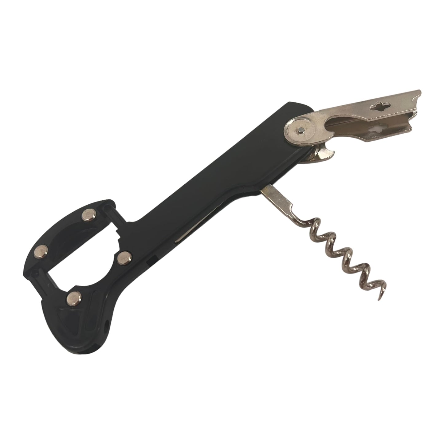Premium Waiter's Friend Wine Opener with Cutting Wheel - Black Finish - Premium Kitchen from Chabrias Ltd - Just £5.69! Shop now at Chabrias Ltd