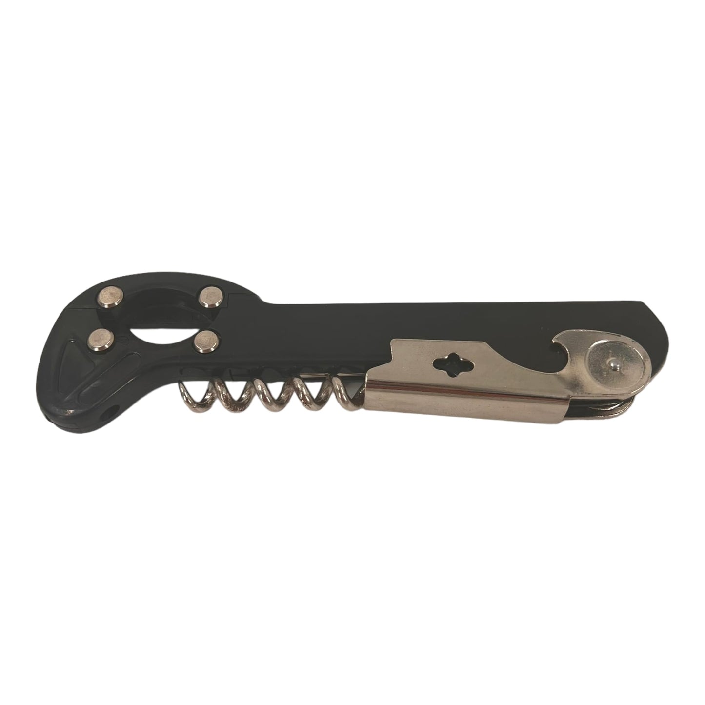 Premium Waiter's Friend Wine Opener with Cutting Wheel - Black Finish - Premium Kitchen from Chabrias Ltd - Just £5.69! Shop now at Chabrias Ltd