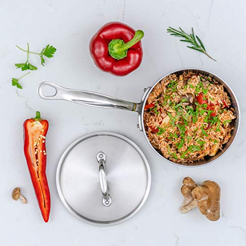 Samuel Groves Professional Grade Tri-Ply Stainless Steel Saucepan with Lid - Crafted in England for Exceptional Cooking Performance - Premium Kitchen from Samuel Groves - Just £93.10! Shop now at Chabrias Ltd