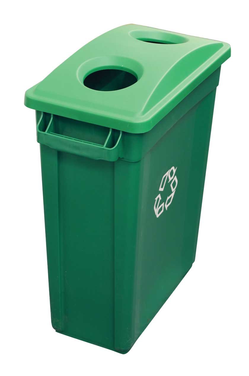60 Litre Slim Bin, Green Base & Green 2 Hole Lid - Premium Recycling Bin from Chabrias Ltd - Just £74.99! Shop now at Chabrias Ltd