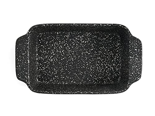 Non Stick ILAG Coating Black Silver Speckle Ceramic Roaster Casserole Dishes - Premium Kitchen from Chabrias Ltd - Just £9.45! Shop now at Chabrias Ltd