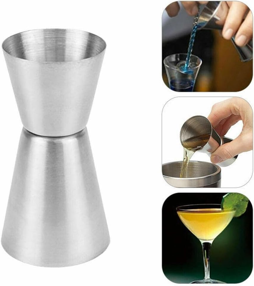 Stainless Steel 25/50ml Measure Jigger Silver (1 Piece) - Premium Barware from Chabrias Ltd - Just £5.99! Shop now at Chabrias Ltd