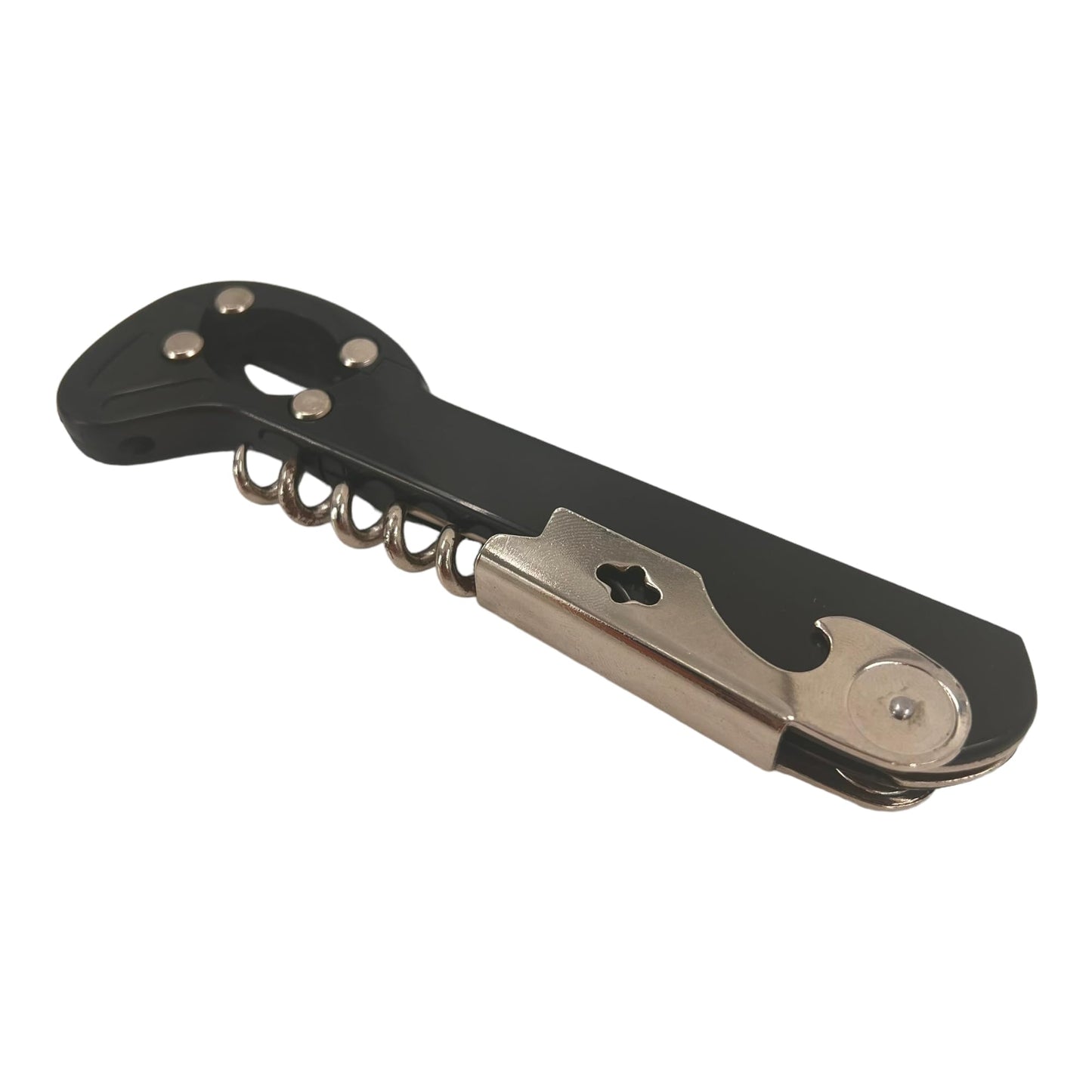 Premium Waiter's Friend Wine Opener with Cutting Wheel - Black Finish - Premium Kitchen from Chabrias Ltd - Just £5.69! Shop now at Chabrias Ltd