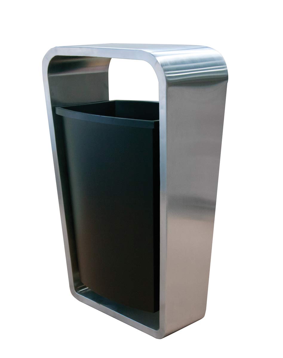 Stainless Steel Outdoor Street Bin With Lock Metal Liner - Premium BISS from Chabrias Ltd - Just £339.99! Shop now at Chabrias Ltd