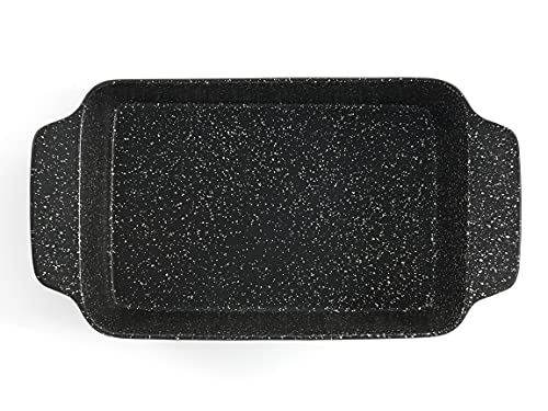 Non Stick ILAG Coating Black Silver Speckle Ceramic Roaster Casserole Dishes - Premium Kitchen from Chabrias Ltd - Just £9.45! Shop now at Chabrias Ltd