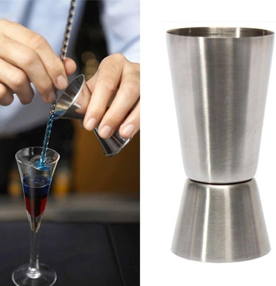 Stainless Steel 25/50ml Measure Jigger Silver (1 Piece) - Premium Barware from Chabrias Ltd - Just £5.99! Shop now at Chabrias Ltd
